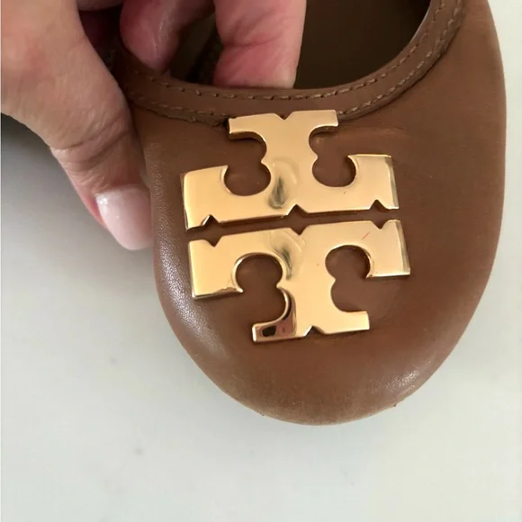 TORY BURCH•tan leather ballet flats 9.5 EUC - Picture 3 of 11